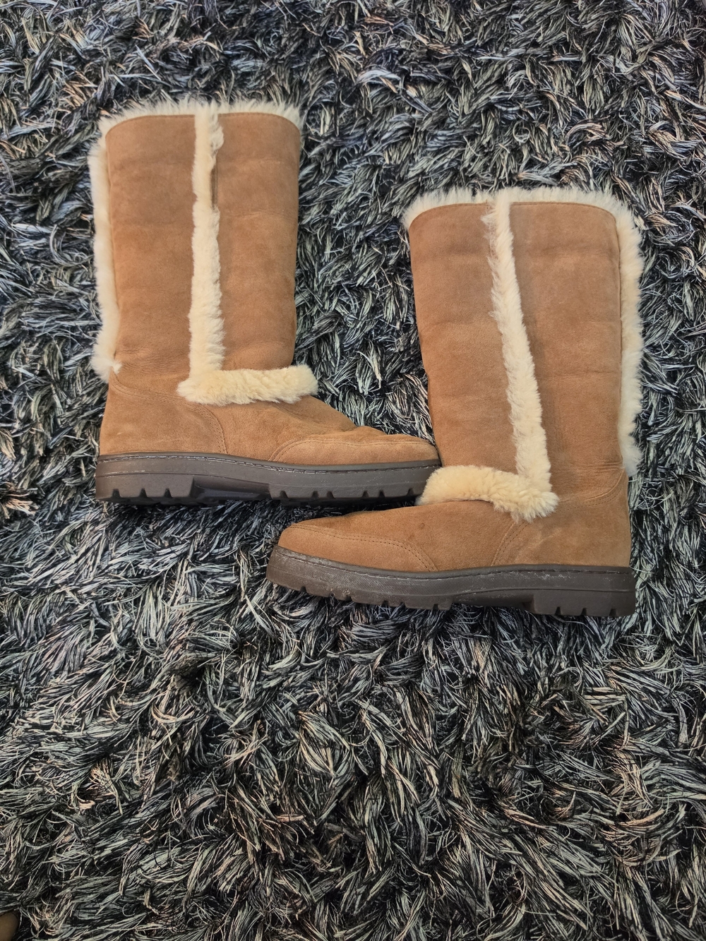 UGG Chestnut Suede Shearling Mid-Calf Boots